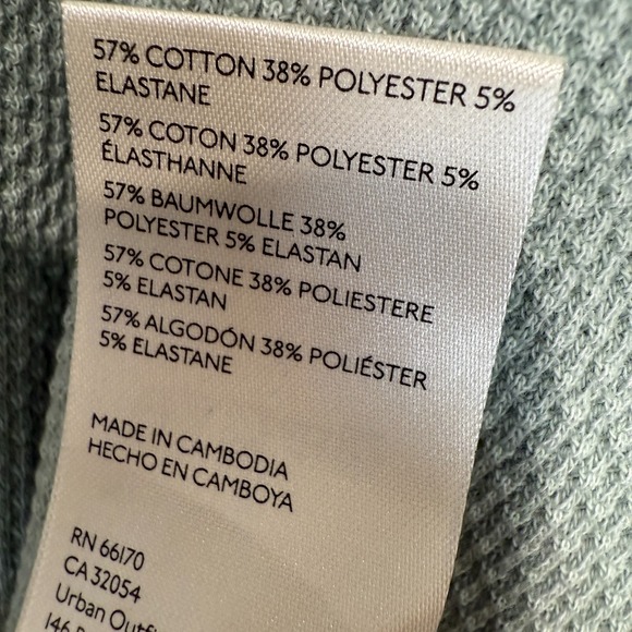 Free People We The Free Anakin Thermal Waffle Henley Top Large V Neck Knit Blue - Picture 12 of 13